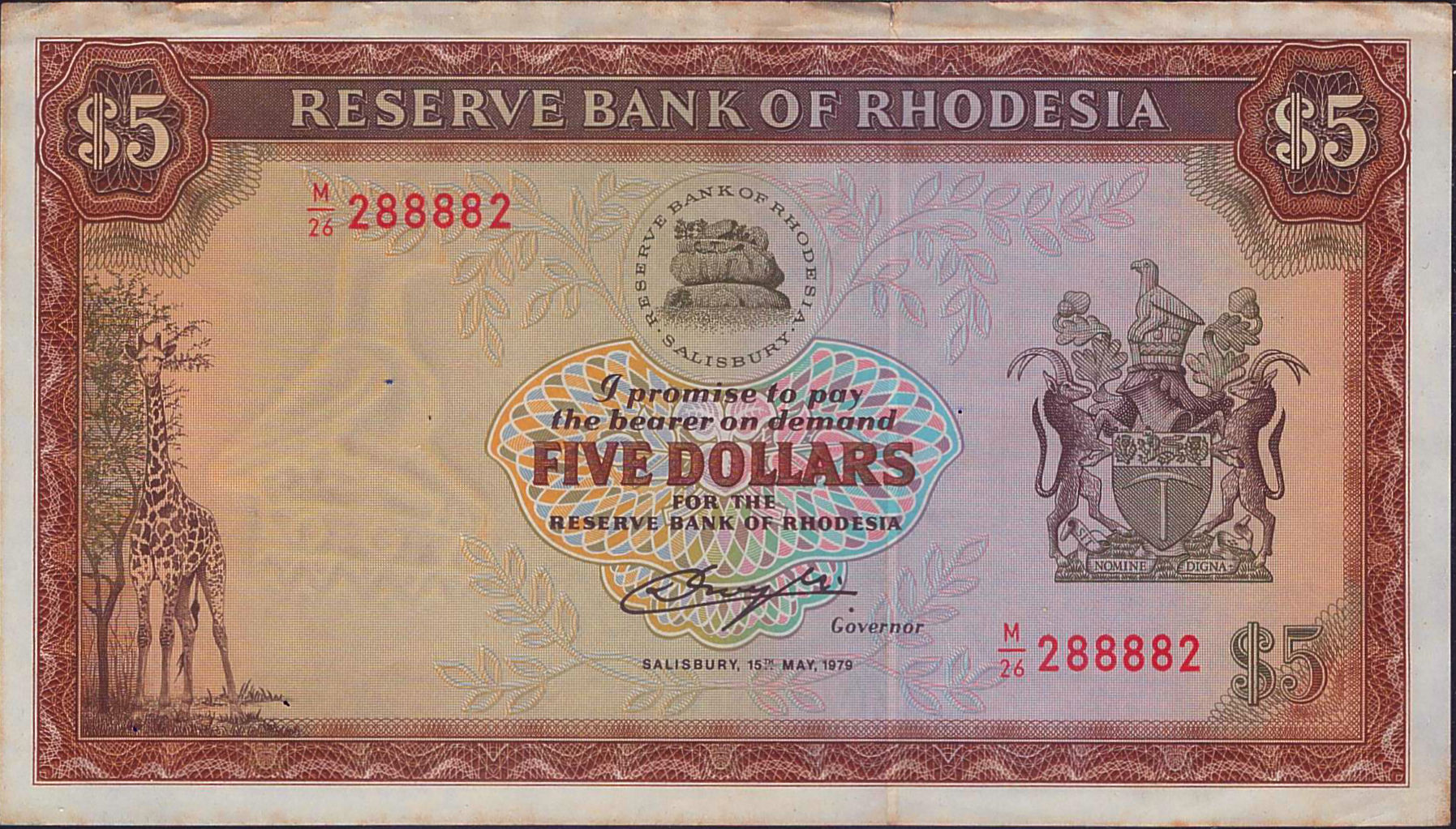 Rhodesia 5 1978 VF P-36/b <b>[Serial# 288882]</b>